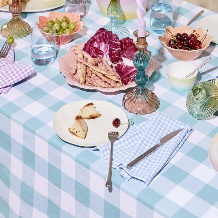 Table & Servingware |  Sadie Aquamarine Gingham Tablecloth Kitchen Table & Servingware