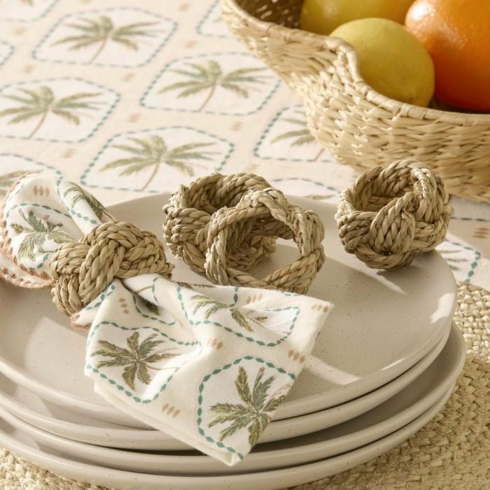 Table & Servingware |  Seagrass Knot Natural Napkin Ring Pack Of 4 Kitchen Table & Servingware