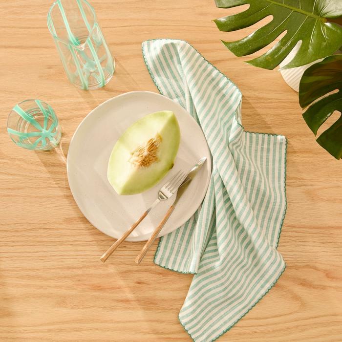 Table & Servingware |  Seville Aquamarine Stripe Napkins Pack Of 2 Kitchen Table & Servingware