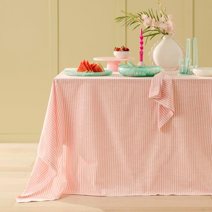 Table & Servingware |  Seville Pink Stripe Tablecloth Kitchen Table & Servingware