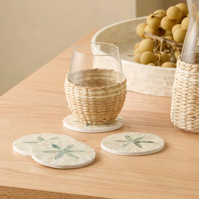 Table & Servingware |  Sicily Capiz Ivory Starburst Coasters Set Of 4 Kitchen Table & Servingware