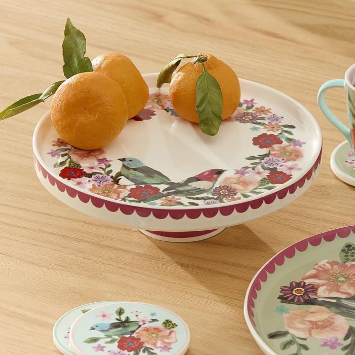 Table & Servingware |  Winter Berry Bird Floral Bird Cake Stand Kitchen Table & Servingware