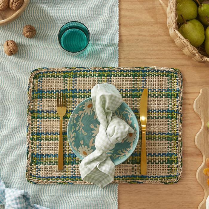 Tablecloths, Runners & Placemats |  Malta Green Gingham Placemat Kitchen Table & Servingware