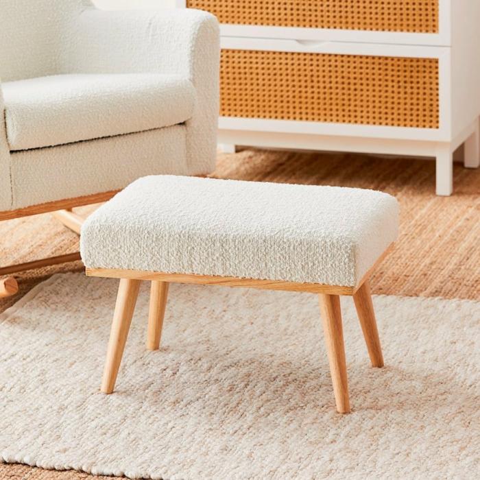 Tables & Chairs |  Boucle White Foot Stool Kids Furniture Tables & Chairs