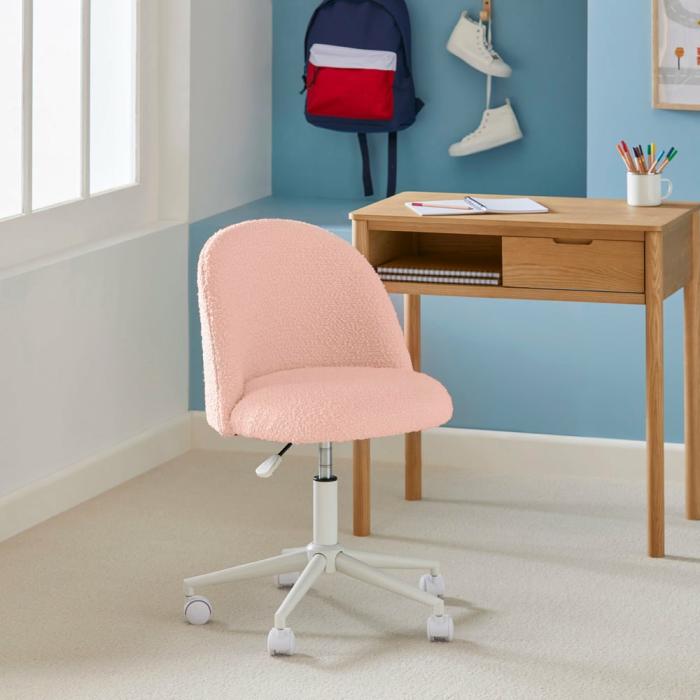 Tables & Chairs |  Brady Pink Boucle Desk Chair Kids Furniture Tables & Chairs