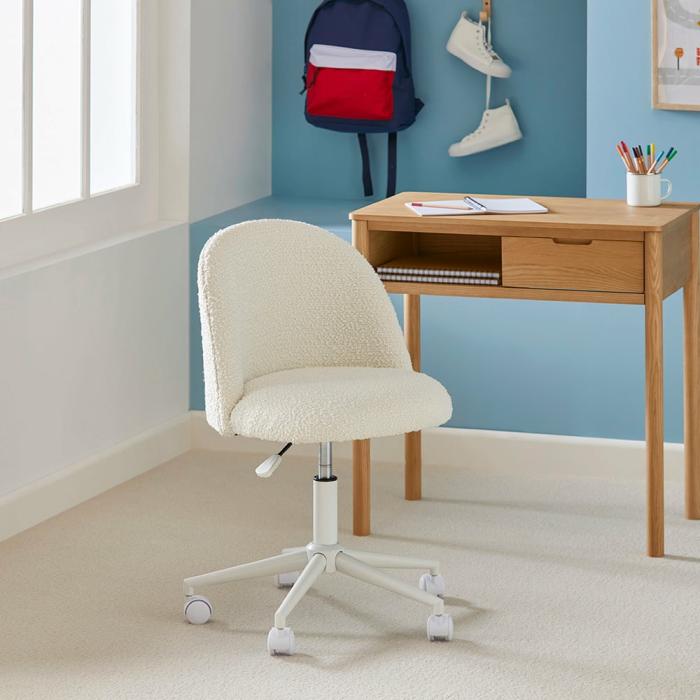 Tables & Chairs |  Brady White Boucle Desk Chair Kids Furniture Tables & Chairs