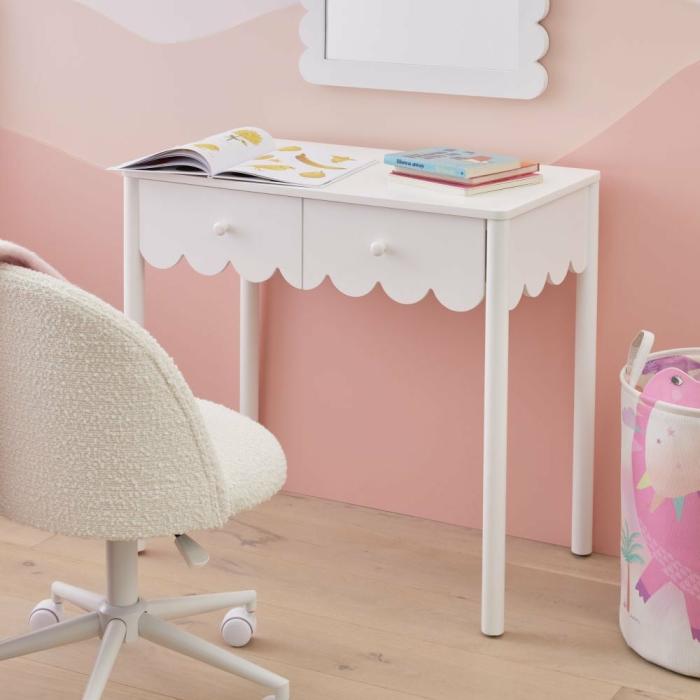 Tables & Chairs |  Sadie Scallop White Desk Kids Furniture Tables & Chairs