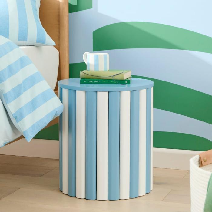 Tables & Chairs |  Smith Blue Stripe Side Table Kids Furniture Tables & Chairs