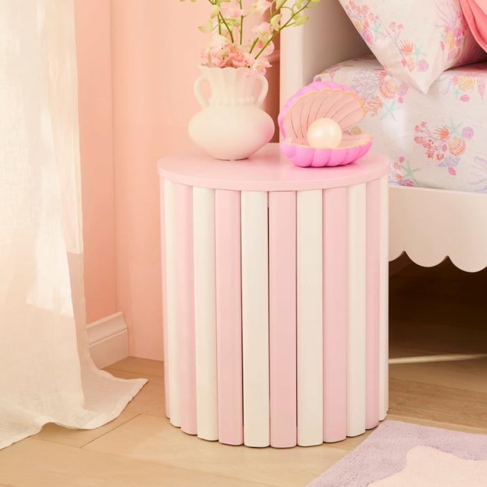 Tables & Chairs |  Smith Pink Stripe Side Table Kids Furniture Tables & Chairs