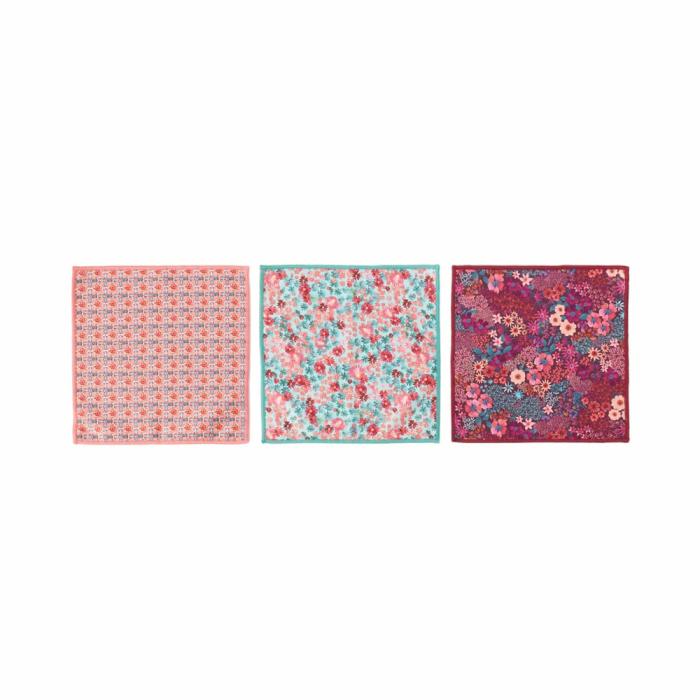 Tea Towels |  Adeline Berry Floral Microfibre Washcloths Pack Of 3 Kitchen Tea Towels