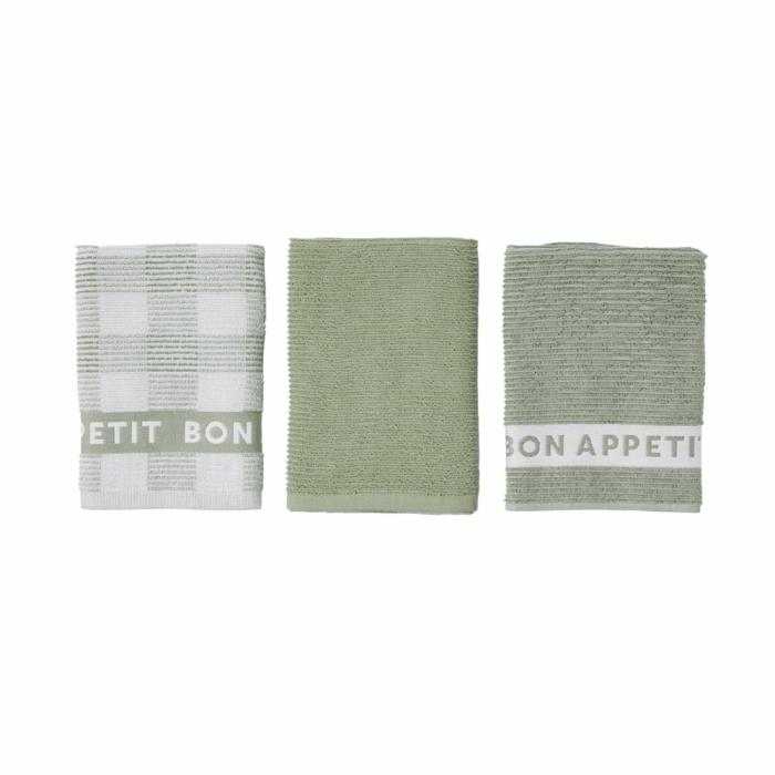 Tea Towels |  Australian Cotton Fern Tea Towel Pack Of 3 Kitchen Tea Towels