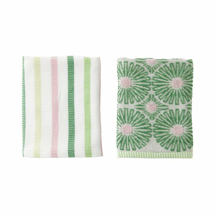 Tea Towels |  Daisy Apple & Pink Tea Towel Pack Of 2 Kitchen Table & Servingware