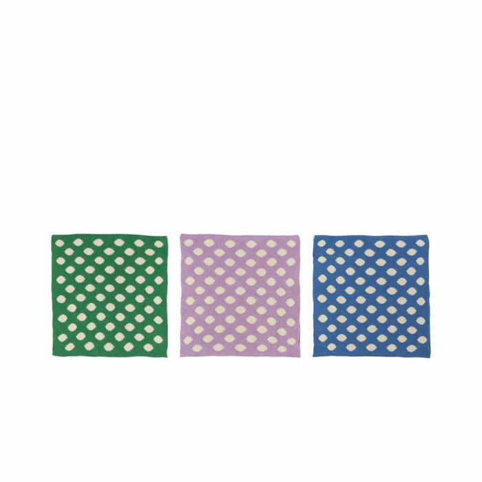 Tea Towels |  Dallas Jewels Spots Bamboo Knitted Washcloths Pack Of 3 Kitchen Tea Towels