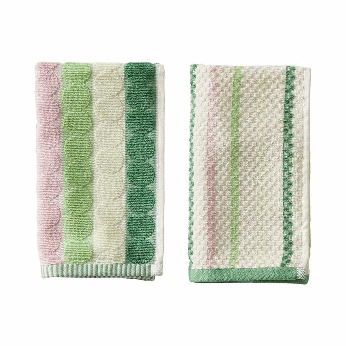 Tea Towels |  Mimi Apple & Pink Bamboo Cotton Tea Towel 2 Pack Kitchen Tea Towels