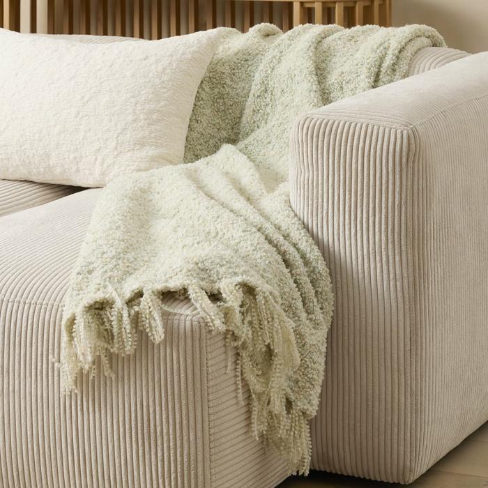 Throws & Blankets |  Bergen Green Boucle Throw Home Styling Throws & Blankets