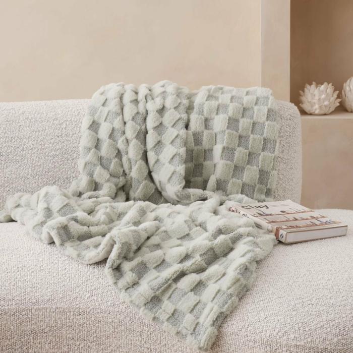 Throws & Blankets |  Estonia Green Check Throw Home Styling Throws & Blankets