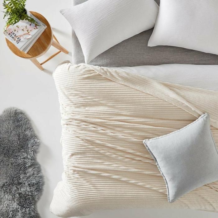 Throws & Blankets |  Evan Natural Ribbed Blanket Home Styling Throws & Blankets