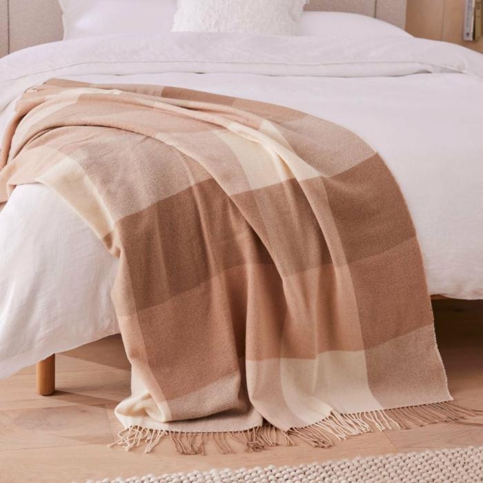 Throws & Blankets |  Holland Latte Wool Throw Home Styling Throws & Blankets