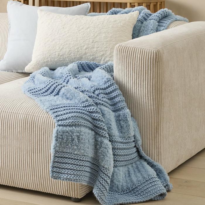 Throws & Blankets |  Kirby Blue Rain Stripe Throw Home Styling Throws & Blankets