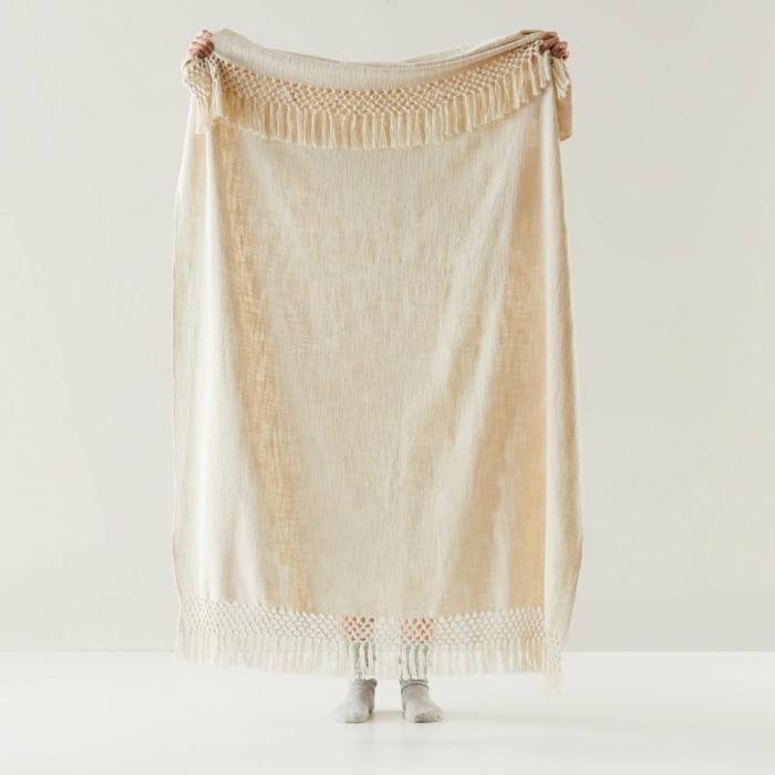 Throws & Blankets |  Macrame Natural Knot Throw Home Styling Throws & Blankets