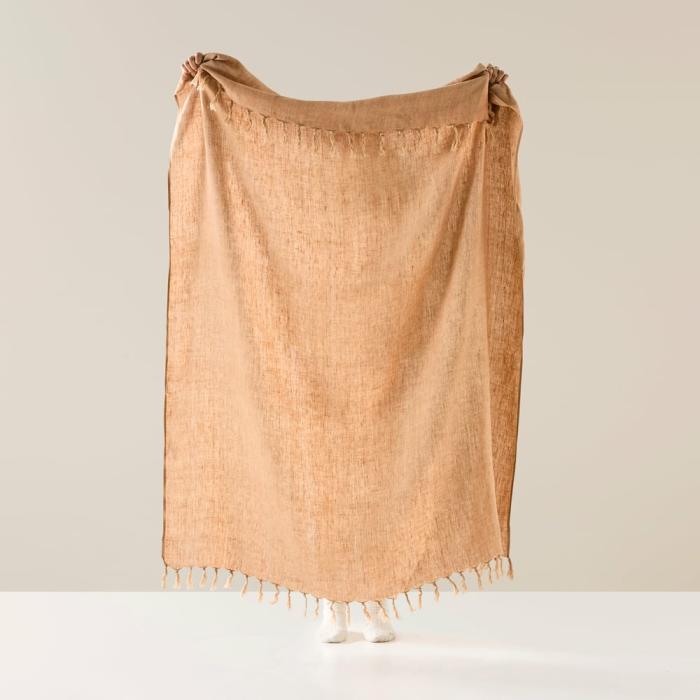 Throws & Blankets |  Malmo Sandstone Linen Throw Home Styling Throws & Blankets