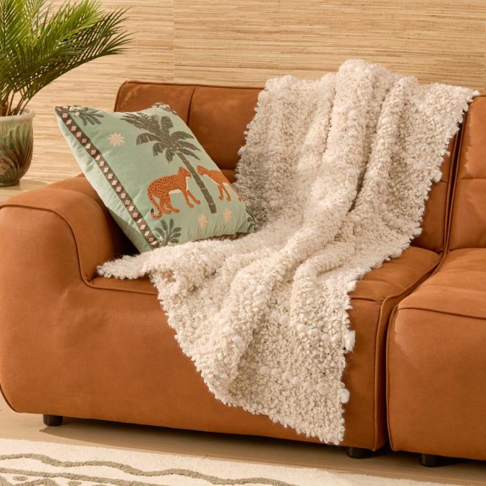 Throws & Blankets |  Marlie Natural Boucle Throw Home Styling Throws & Blankets