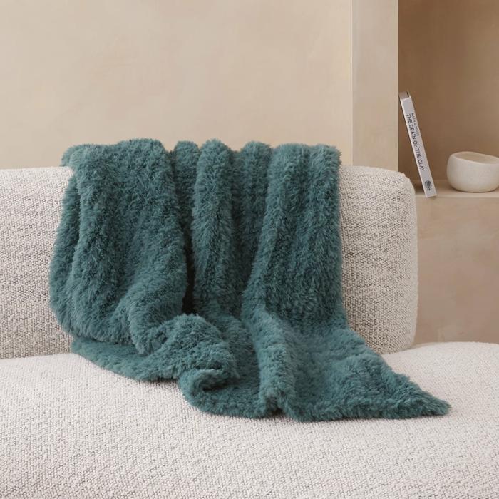 Throws & Blankets |  Munich Evergreen Feather Yarn Throw Home Styling Throws & Blankets