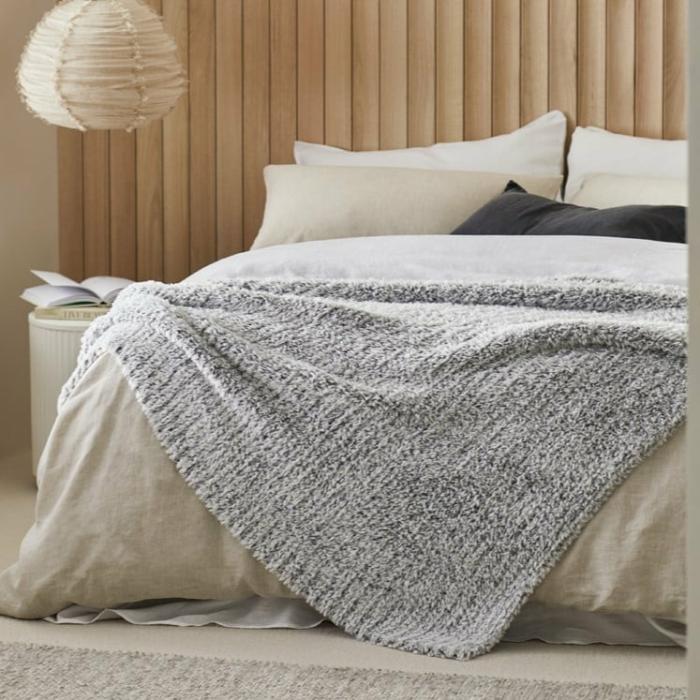 Throws & Blankets |  Munich Grey Feather Yarn Throw Home Styling Throws & Blankets