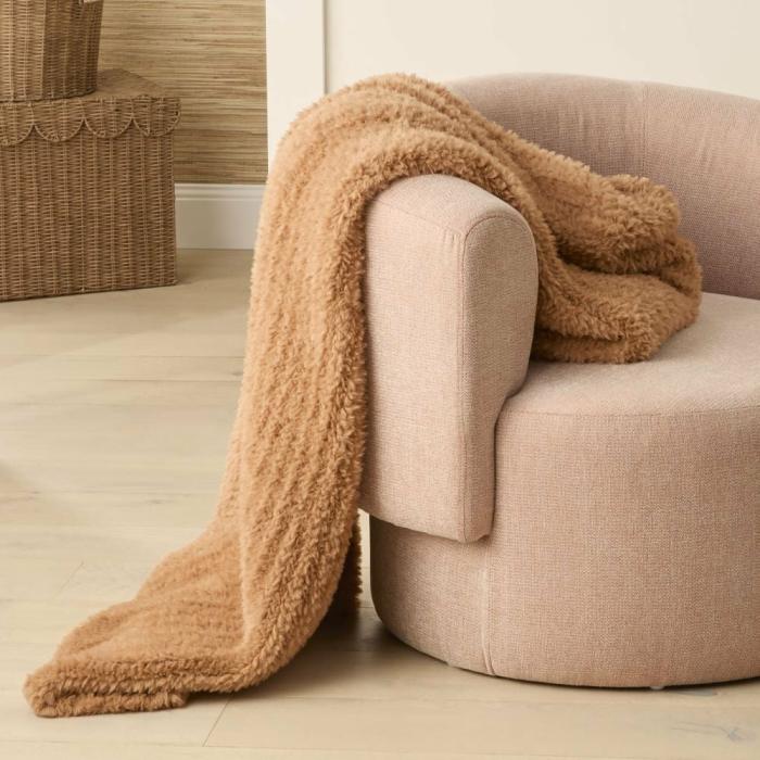 Throws & Blankets |  Munich Tan Feather Yarn Throw Home Styling Throws & Blankets