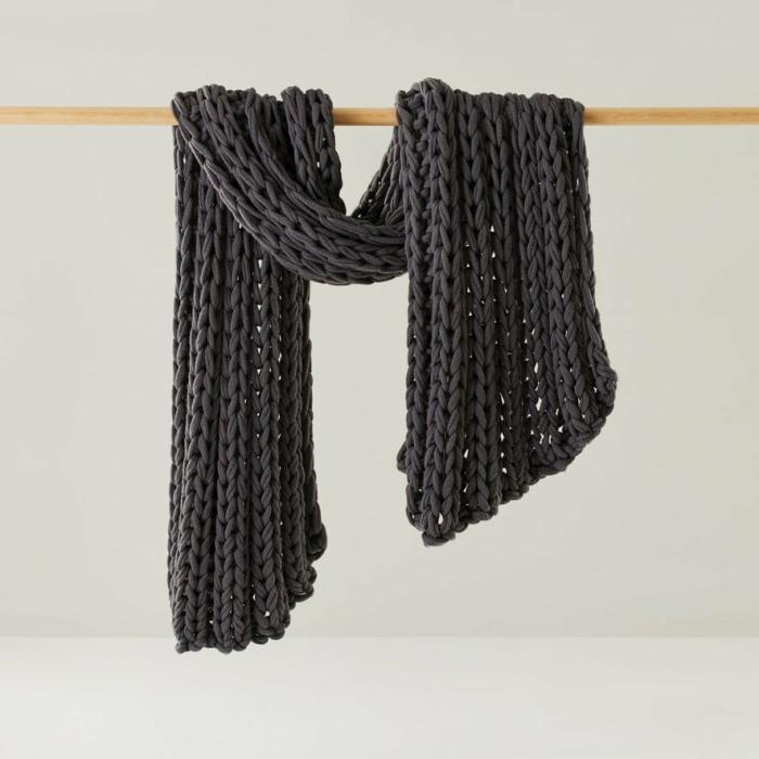 Throws & Blankets |  Newport Coal Chunky Knit Throw Home Styling Throws & Blankets