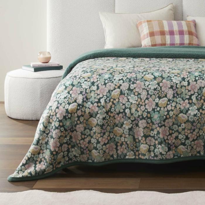 Throws & Blankets |  Sherpa Libertine Floral Green Blanket Home Styling Throws & Blankets