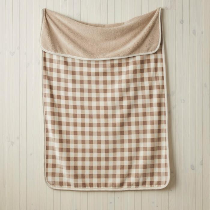 Throws & Blankets |  Sherpa Natural Gingham Throw Home Styling Throws & Blankets