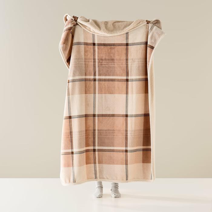 Throws & Blankets |  Sherpa Portabella Check Throw Home Styling Throws & Blankets