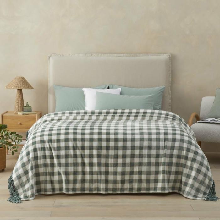 Throws & Blankets |  Supersoft Forest Gingham Blanket Print Home Styling Throws & Blankets