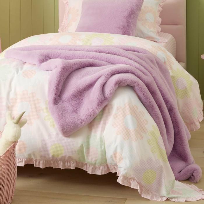 Throws |  Frankie Lilac Faux Fur Throw Kids Decor Throws