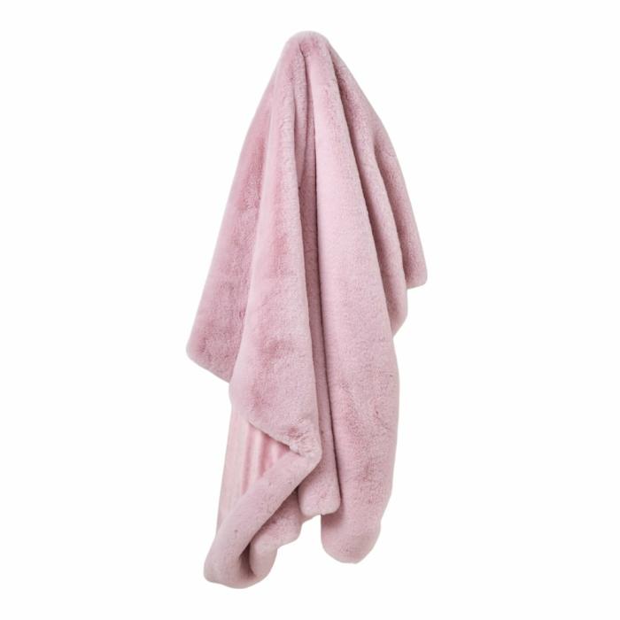 Throws |  Frankie Powder Pink Faux Fur Throw Kids Decor Throws