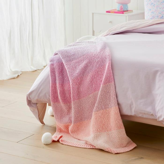 Throws |  Sophie Ombre Sunset Chenille Throw Kids Decor Throws