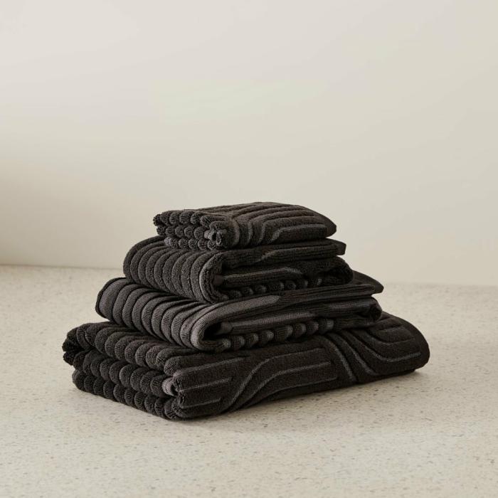 Towels |  Archie Black Marle Towel Range Bathroom & Laundry Towels