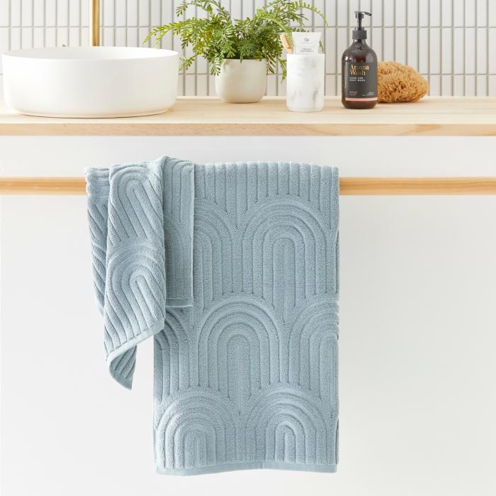 Towels |  Archie Sea Blue Marle Towel Range Bathroom & Laundry Towels