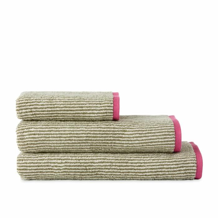 Towels |  Ashton Mini Stripe Avocado & Beach Towel Range Bathroom & Laundry Towels