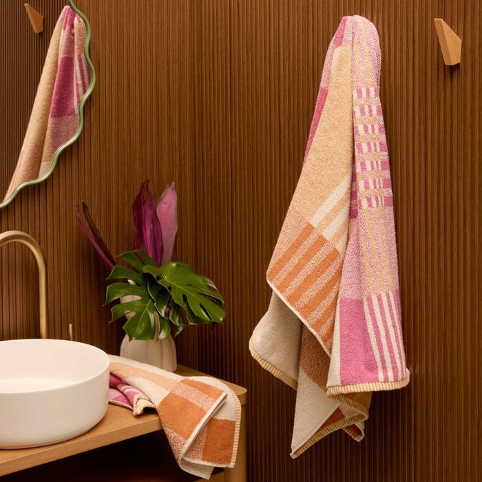 Towels |  Fletcher Check Boysenberry Multi Towel Range Bathroom & Laundry Towels