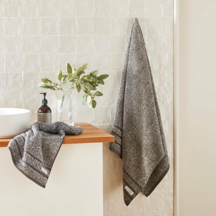 Towels |  Flinders Graphite Marle Towel Range Bathroom & Laundry Towels