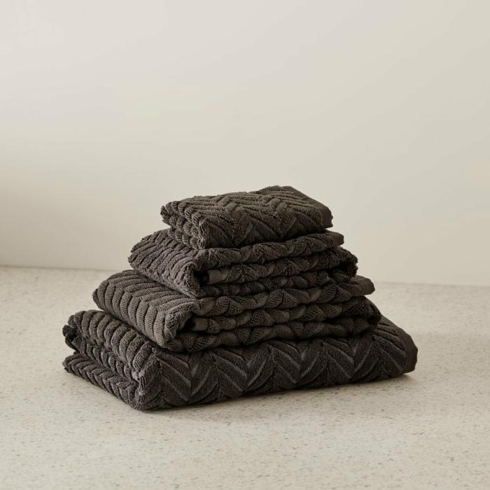 Towels |  Mimosa Charcoal Marle Textured Towel Range Bathroom & Laundry Towels