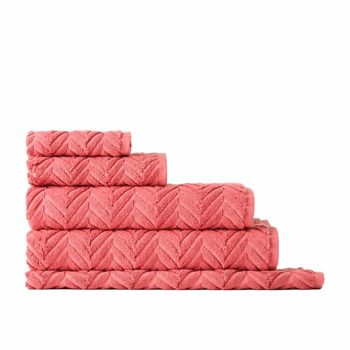 Towels |  Mimosa Textured Strawberry Marle Towel Range Bathroom & Laundry Towels