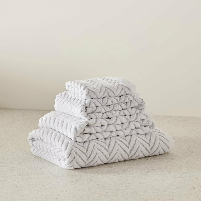 Towels |  Mimosa White Textured Towel Range Bathroom & Laundry Towels