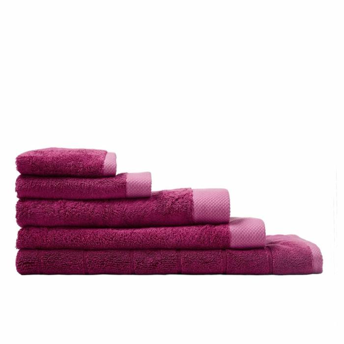 Towels |  Navara Magenta Solid Bamboo Cotton Towel Range Bathroom & Laundry Towels