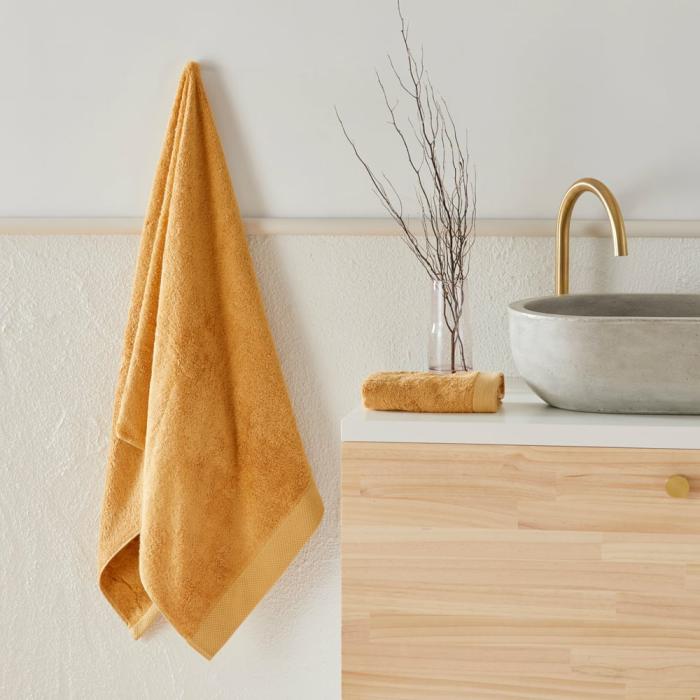 Towels |  Navara Mustard Solid Bamboo Cotton Towel Range Bathroom & Laundry Towels