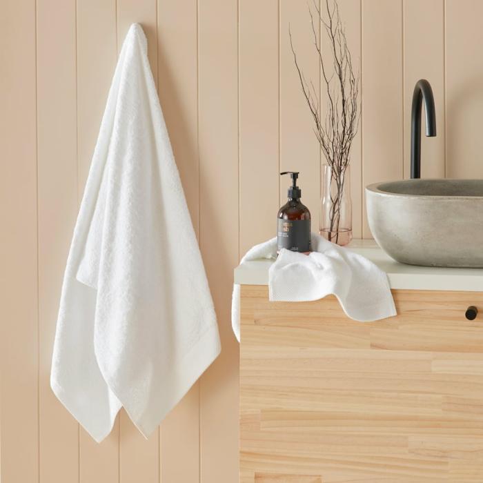 Towels |  Navara Snow Solid Bamboo Cotton Towel Range Bathroom & Laundry Towels