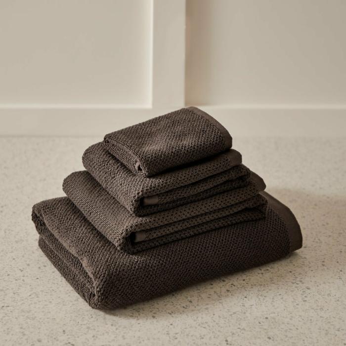 Towels |  Savannah Coal Textured Towel Range Bathroom & Laundry Towels