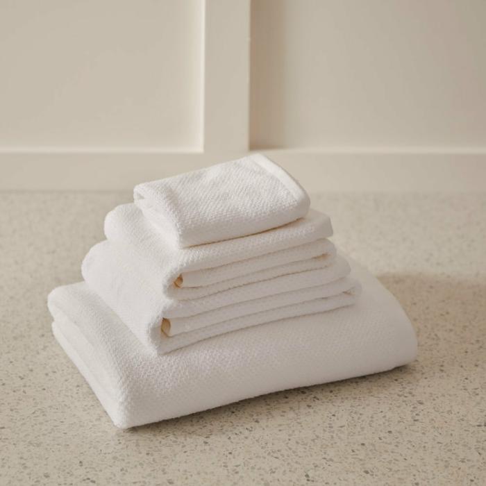 Towels |  Savannah White Textured Towel Range Bathroom & Laundry Towels